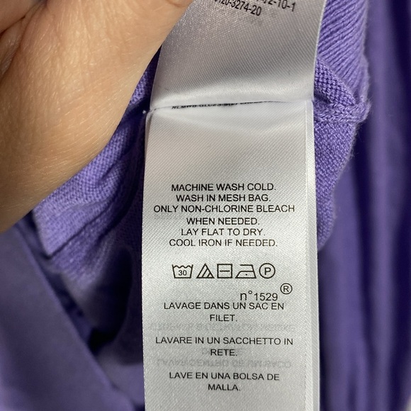 Ralph Lauren Black Label Purple Puff Sleeve Sweater with Ruffle Cuff Large - Picture 10 of 12